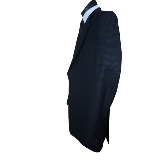 Hickey Freeman Madison 44L Blazer Black Multi-Stripe Loro Piana Super 130s Wool - Picture 4 of 10
